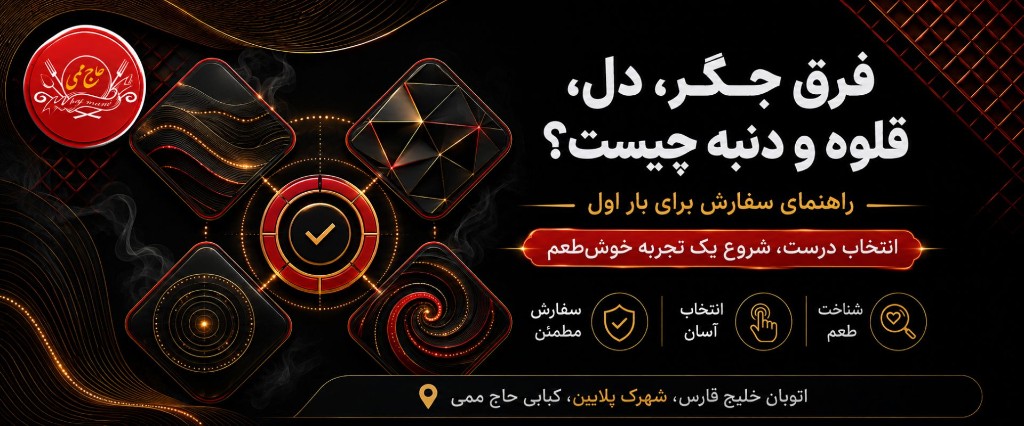 فرق جگر، دل، قلوه و دنبه چیست؟ راهنمای سفارش برای بار اول